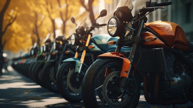 Motocicletas en la carretera Generativo Ai