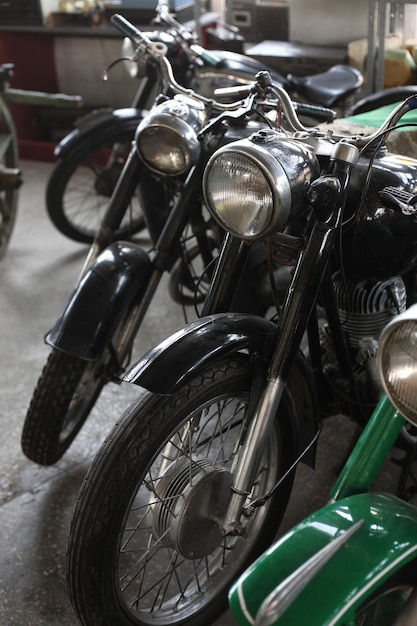 Foto motocicletas retro vintage soviéticas