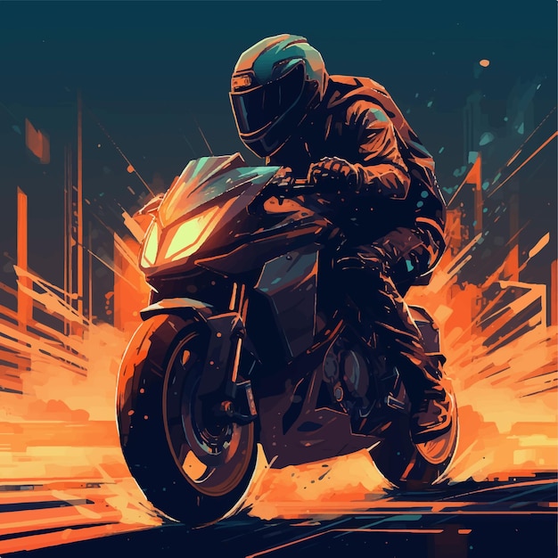 Motociclista em um fundo grunge