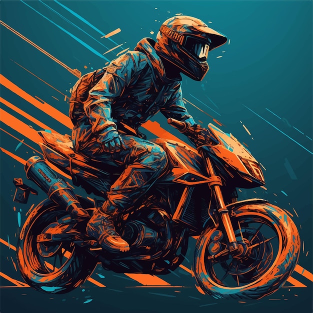 Motociclista em um fundo grunge