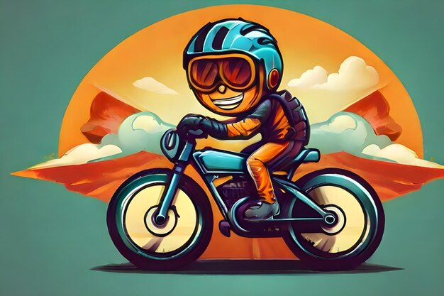 un motociclista en una ilustración de motocicleta