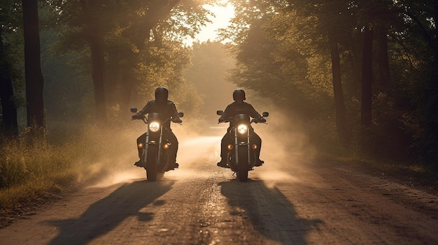 Motociclistas en la carretera IA generativa