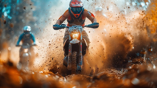 Motocross-Fahrer im Extrem-Motocross-Konzept