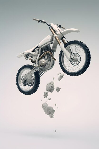 Motocross-Fahrrad, das hoch in der Luft fliegt