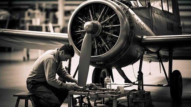 Foto motor de aeronaves reparación y mantenimiento de motores de aeronaves