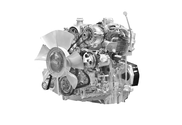 Motor de carro Conceito de motor de carro moderno isolado no fundo branco