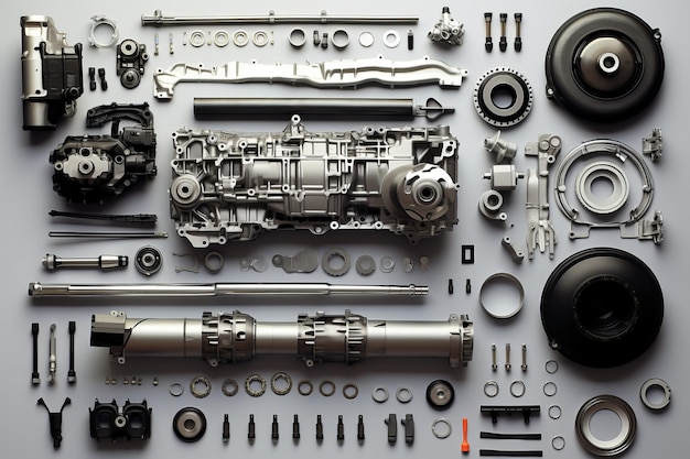 Motor-Layout dekonstruiert Schöne Illustration Bild Generative KI