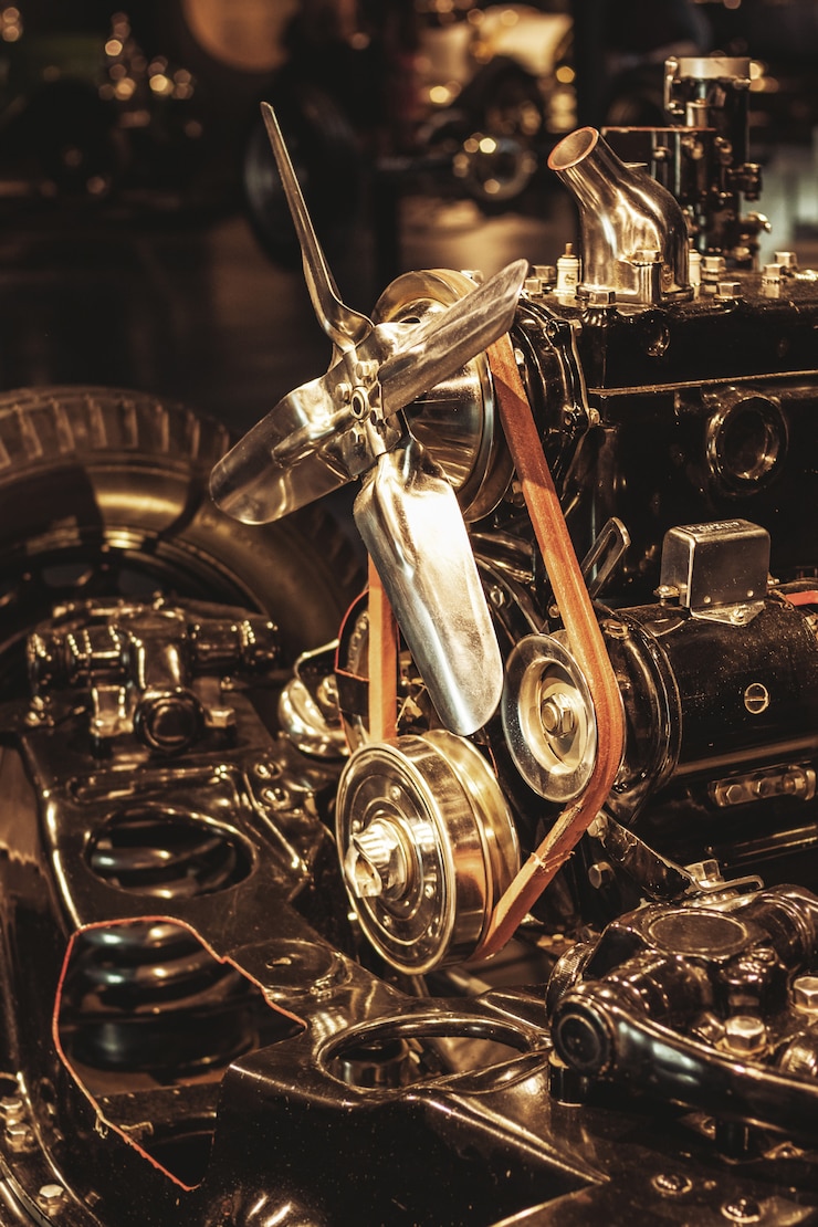 Foto motor retro de combustión interna