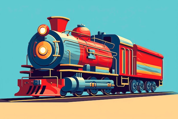 Motor de tren Ilustración Ilustración de transporte IA generativa