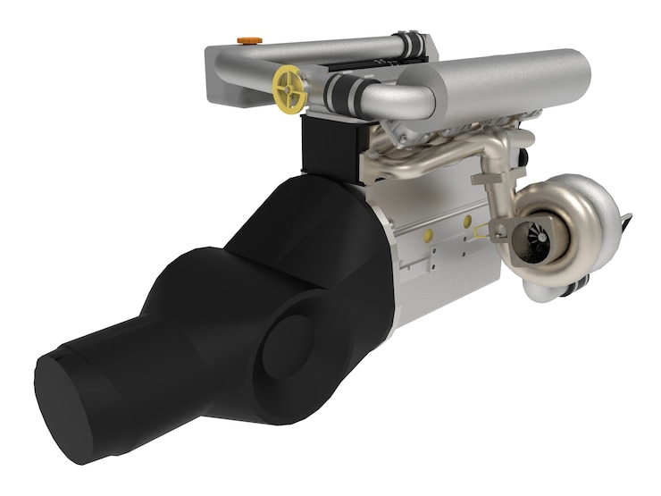 Foto un motor turboalimentado de cuatro cilindros y alto rendimiento para un automóvil deportivo. representación 3d.