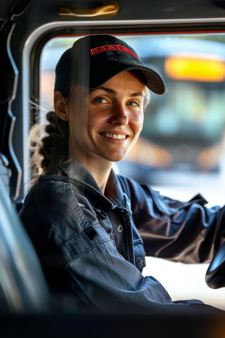 Foto motorista de ônibus feliz ai generativa