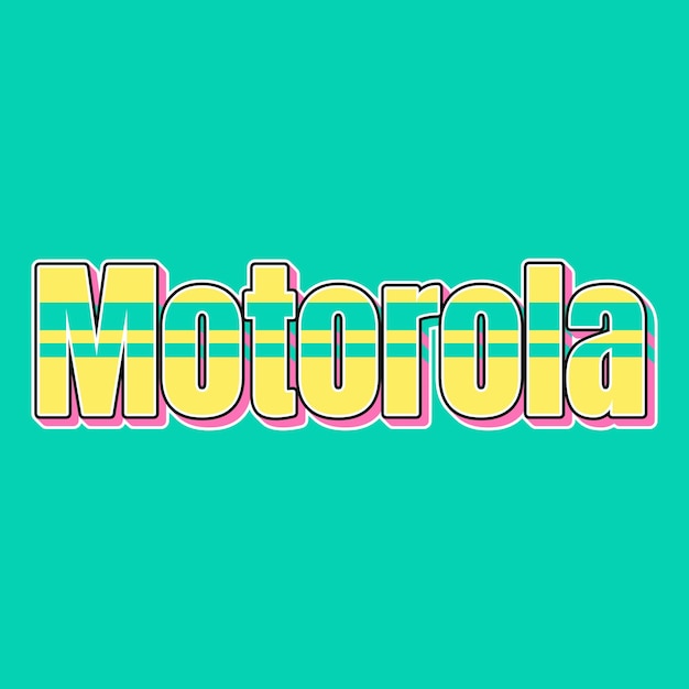 Foto motorola typography vintage 90s diseño 3d texto amarillo rosa foto de fondo en jpg