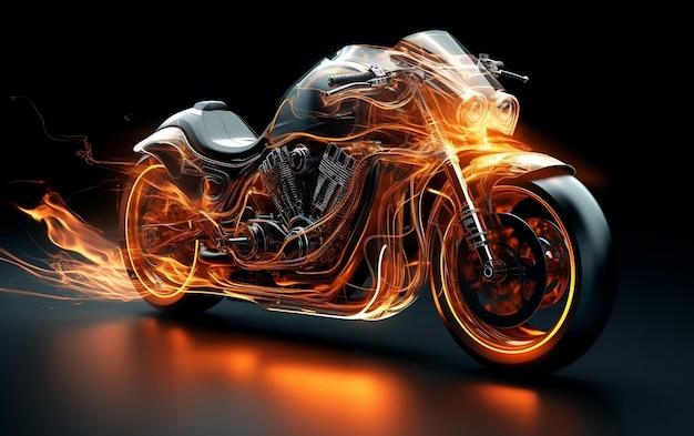 Foto motorrad orangegelbe generative ki