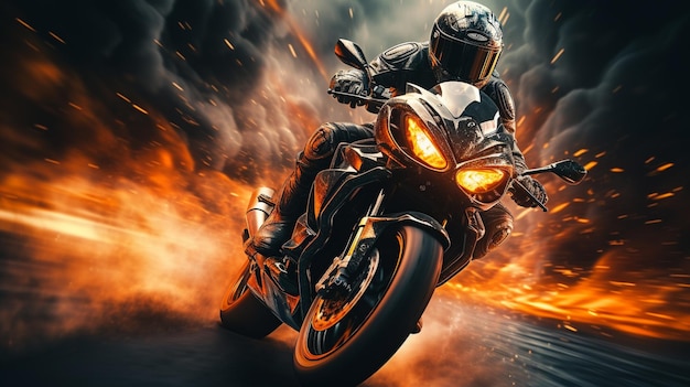 Motorrad schnell HD 8K Wallpaper Stock Fotobild