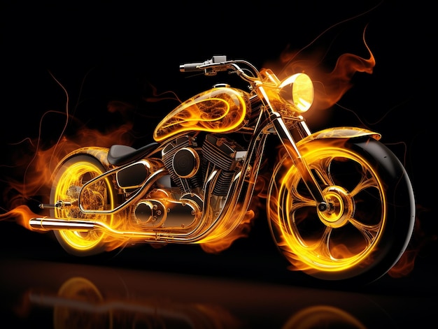Foto motorrad-wallpapier in flammen
