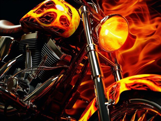 Motorrad-Wallpapier in Flammen