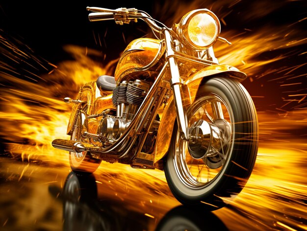 Foto motorrad-wallpapier in flammen