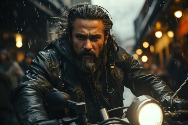 Motorradfahren mit Harley Davidson im coolen Stil im Film