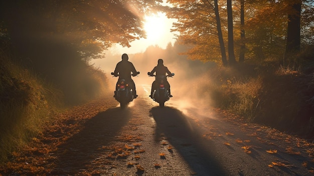 Motorradfahrer auf der Autobahn Generative KI