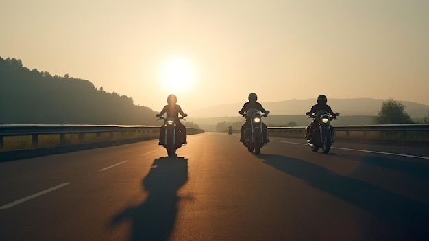 Motorradfahrer auf der Autobahn Generative KI