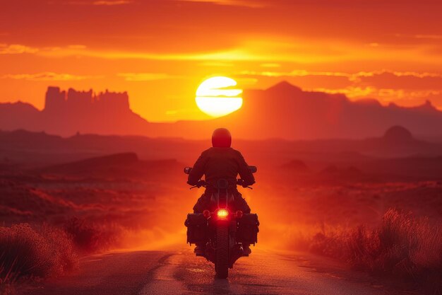 Motorradfahrer auf der Autobahn