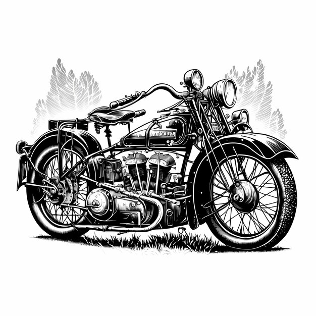 Motorradillustration Motorrad Motorrad auf weißem Hintergrund