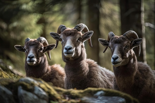 Moullons en un bosque alpino suizo