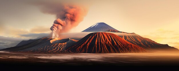 Mount Bromo Vulkan Tengger Massiv in Ost-Java Indonesien Generative ai