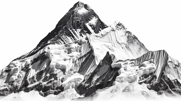 Mount Everest isoliert auf weißem Hintergrund Generative KI