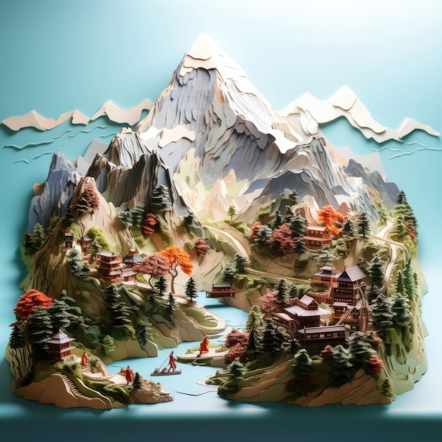 Foto mount everest nepal und china mit 3d-flugzeug und isolierter hintergrund