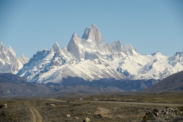 Mount Fitz Roy oder Cerro Chalten im Eisfeld von Patagonien