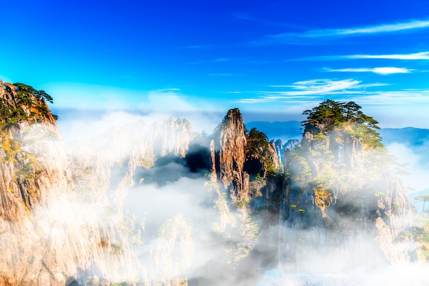 Foto mount huangshan wolkenmeer