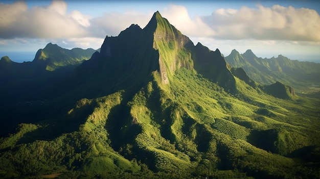 Mount Rotui auf der Insel Moorea Französisch-Polynesien Generative KI