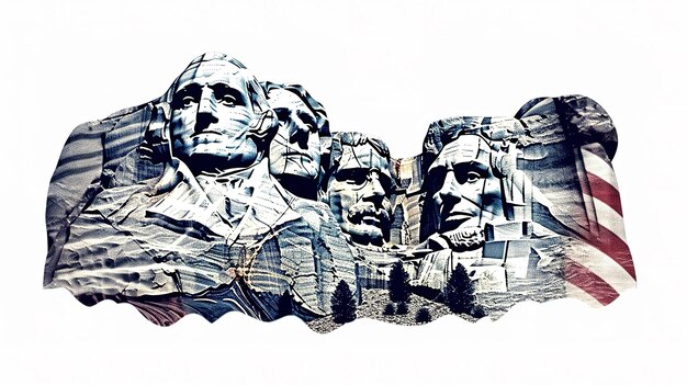 Foto mount rushmore und flagge usa generative ki