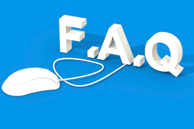 Mouse com palavra FAQ isolada