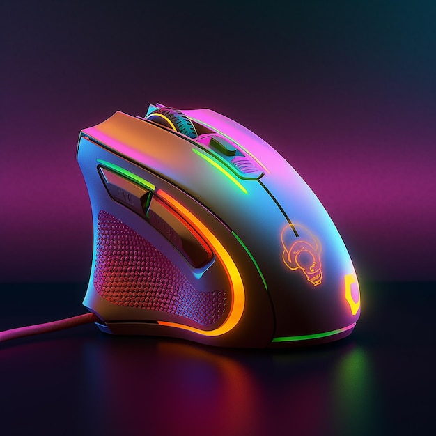 un mouse de computadora con una luz brillante en él