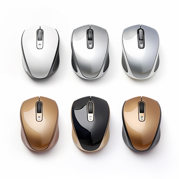 mouse de seis cores diferentes