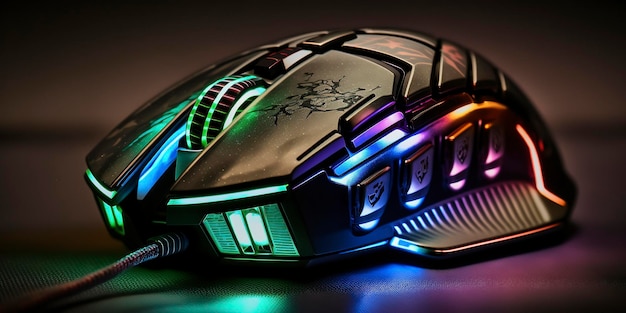 mouse para jogos com luz led rgb, criativo ai