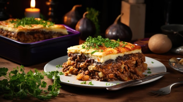 Moussaka ist ein Gericht auf Basis von Auberginen oder Kartoffeln