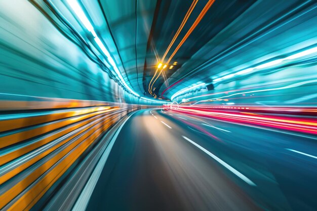 Movimento de velocidade em túnel rodoviário urbano