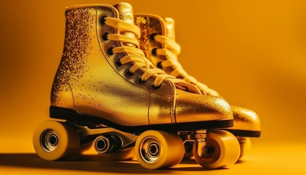 Movimento divertido de sapato de couro de patins à moda antiga gerado por IA