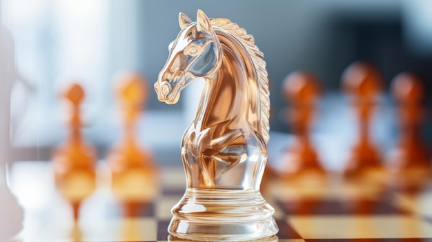 Movimentos estratégicos em um tabuleiro de xadrez de vidro Uma batalha fascinante de lógica e tática
