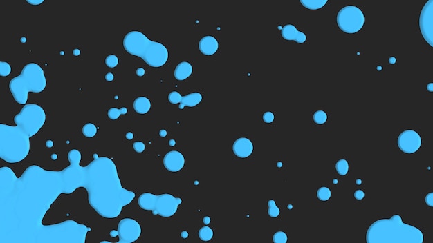 Movimiento abstracto manchas líquidas azules, fondo negro splash