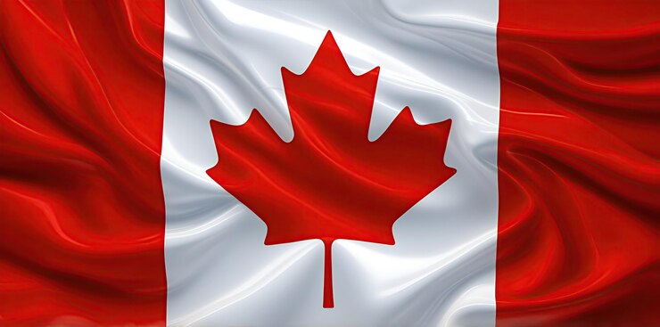Foto el movimiento de la bandera canadiense para el día de canadá o el día de la independencia de canadá