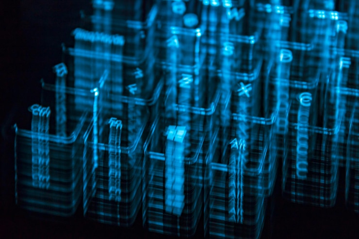 Foto movimiento borroso del teclado de la computadora