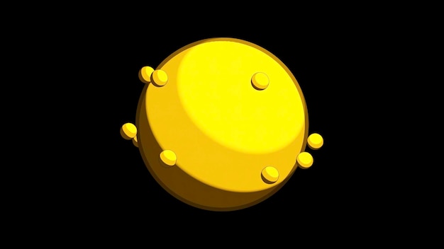Movimiento de bucle continuo de electrones alrededor del núcleo esférico brillante de un concepto de diseño atómico de