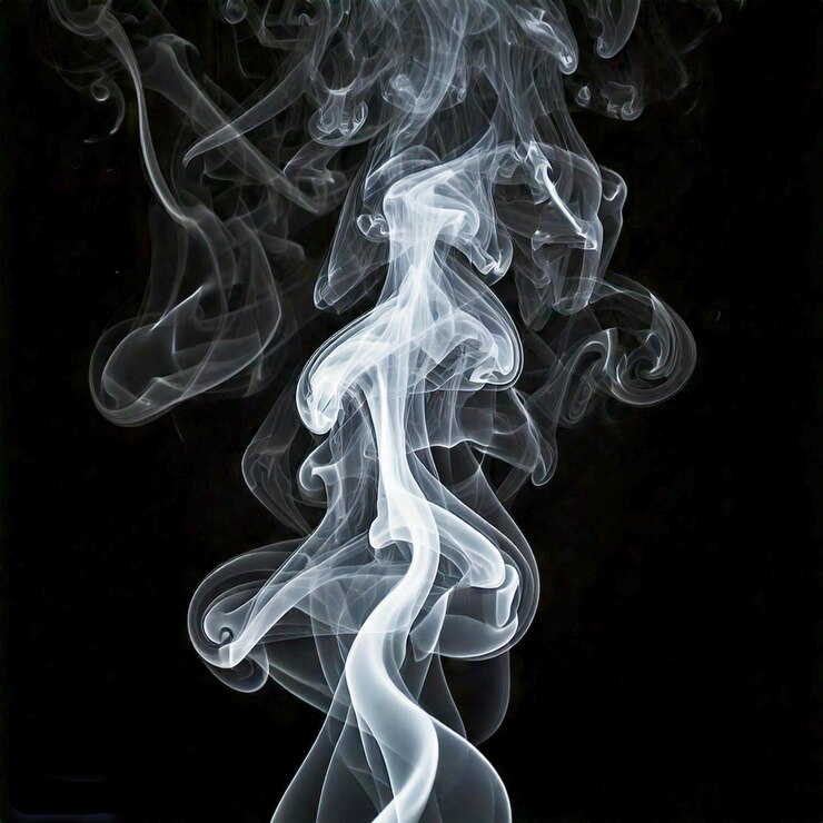 Movimiento ondulado de humo blanco