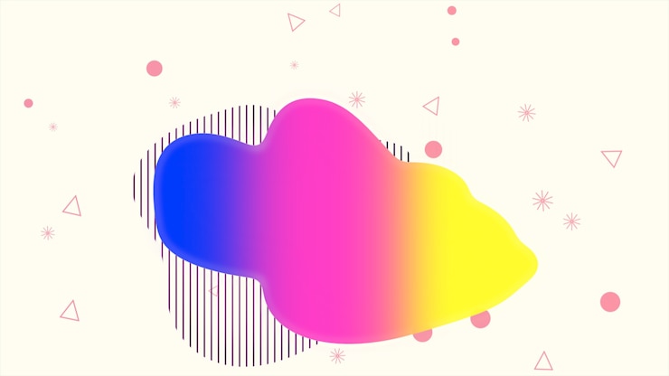 Foto movimiento de pequeñas formas geométricas, fondo abstracto colorido. estilo dinámico elegante y de lujo para plantilla empresarial y corporativa, ilustración 3d