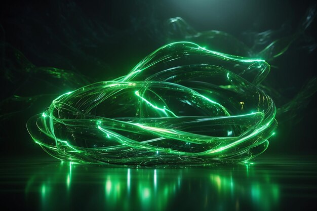 Movimiento poderoso de luces verdes