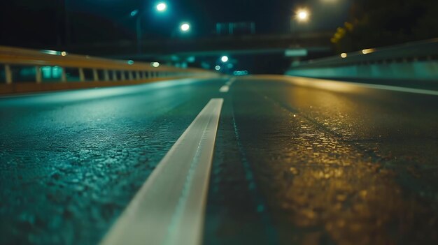 Movimiento de velocidad en la carretera por la noche IA generativa